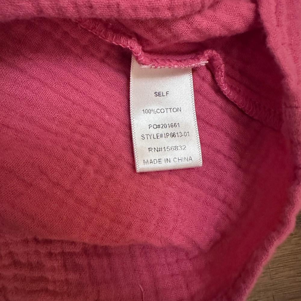 BiBi Pink Textured Button-Front Blouse - Picture 5 of 6